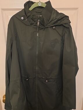 Time and Tru Olive Green Hooded Utility Jacket